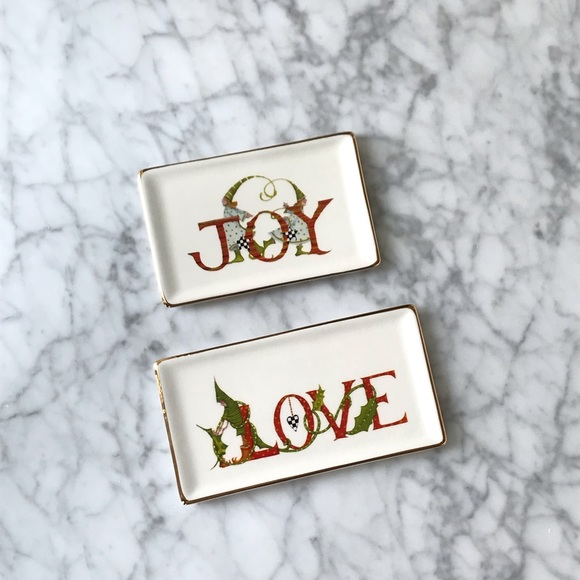 mackenzie childs Patience Brewster Joy & Love Trinket Trays - Picture 6 of 6